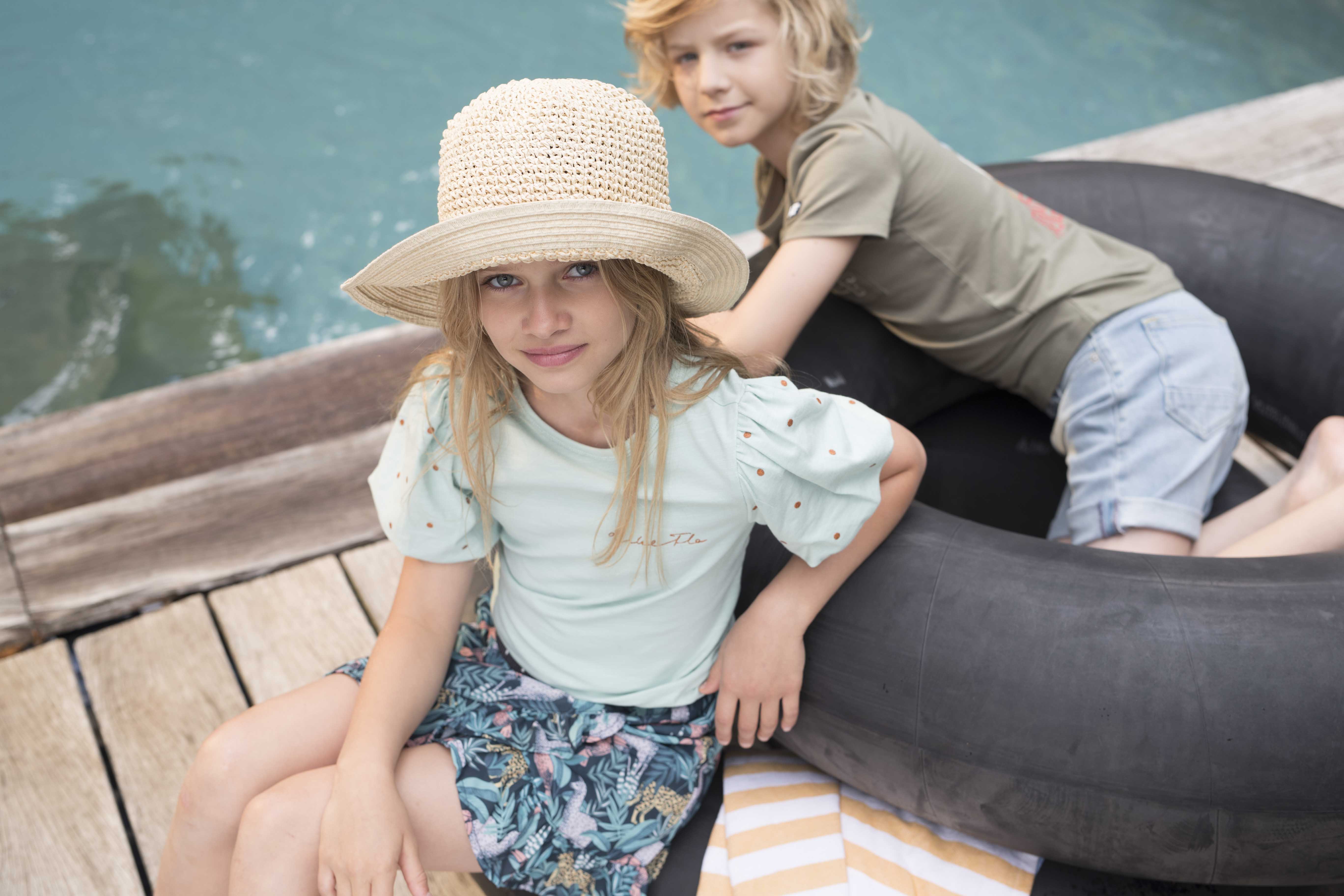 Meisjes Flo girls AO leaf woven ruffle skirt van Like Flo in de kleur Leaf in maat 152.