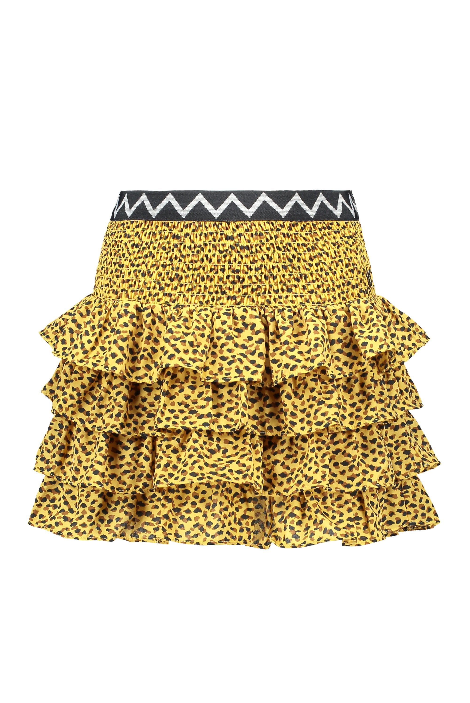 Meisjes Flo girls AO woven smock ruffle skirt van Like Flo in de kleur Panther in maat 152.