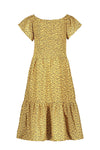 Meisjes Flo girls AO woven smock maxi dress van Like Flo in de kleur Panther in maat 152.
