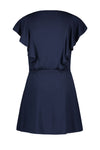 Meisjes Flo girls viscose jersey ruffle smock dress van Like Flo in de kleur Navy in maat 152.