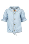 Like Flo Flo baby girls light denim ss knotted blouse