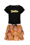 Like Flo Flo girls YD stripe 2pc dress fancy jersey knot top
