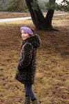 Meisjes Flo girls reversible hooded long jacket van Like Flo in de kleur Army in maat 152.