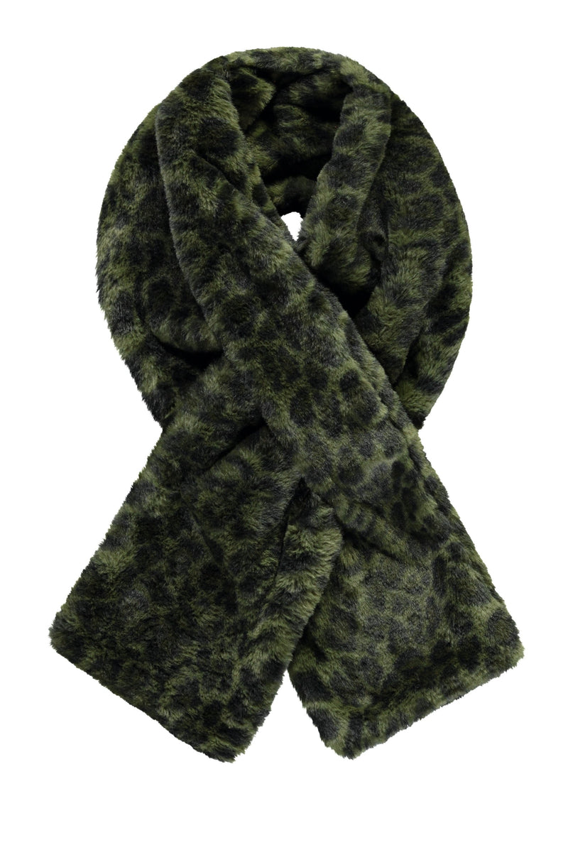 Meisjes Flo girls fur scarf double layer van Like Flo in de kleur Army in maat OS.
