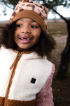 Meisjes Flo girls fur hat with rib van Like Flo in de kleur Animal in maat S2.