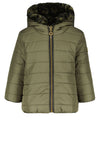 Meisjes Flo baby girls hooded reversible jacket van Like Flo in de kleur Army in maat 92.