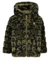 Meisjes Flo baby girls hooded reversible jacket van Like Flo in de kleur Army in maat 92.