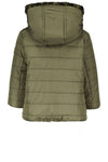 Meisjes Flo baby girls hooded reversible jacket van Like Flo in de kleur Army in maat 92.