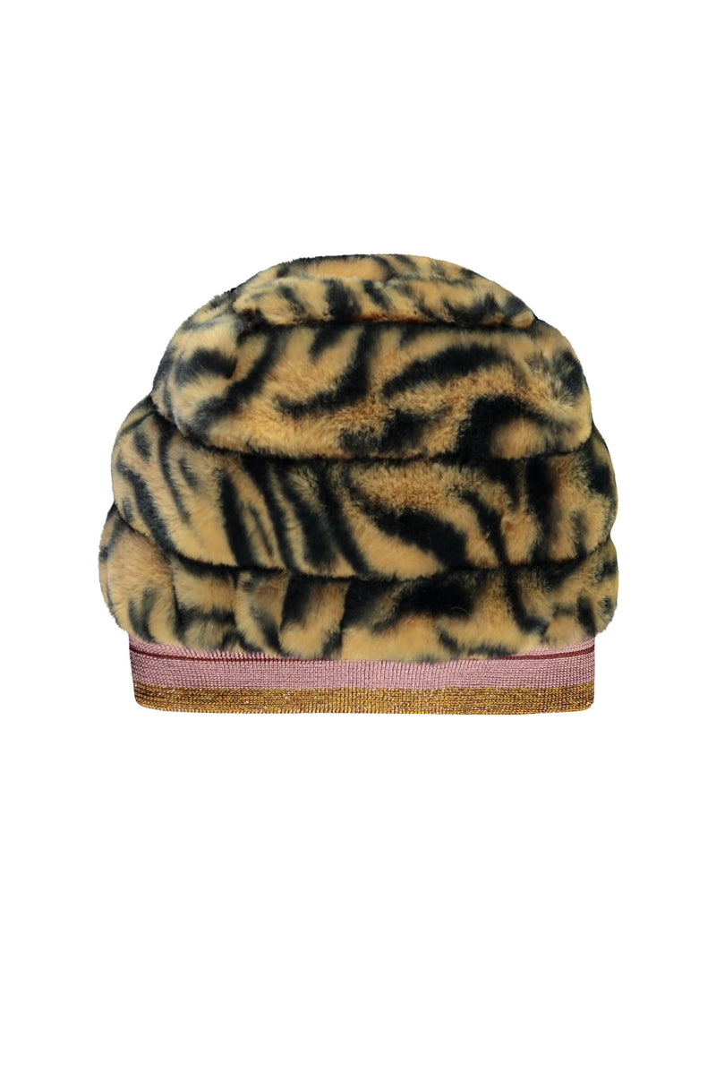 Like Flo Flo baby girls fur hat with rib