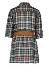 Like Flo Flo girls check tuniek, suede belt