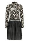 Like Flo Flo girls animal rib dress with short plisse skirt