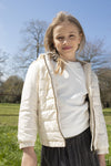 Meisjes Flo girls hooded summer jacket van Like Flo in de kleur Champagne in maat 140.