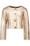 Meisjes Flo girls imi leather jacket van Like Flo in de kleur Metallic in maat 140.