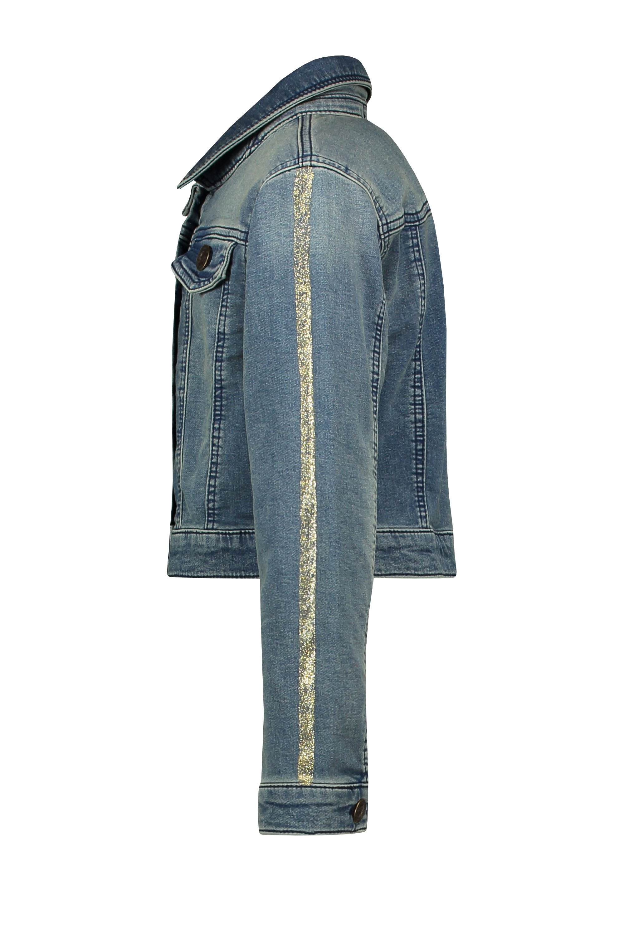 Meisjes Flo girls ls denim jacket van Like Flo in de kleur Denim in maat 140.