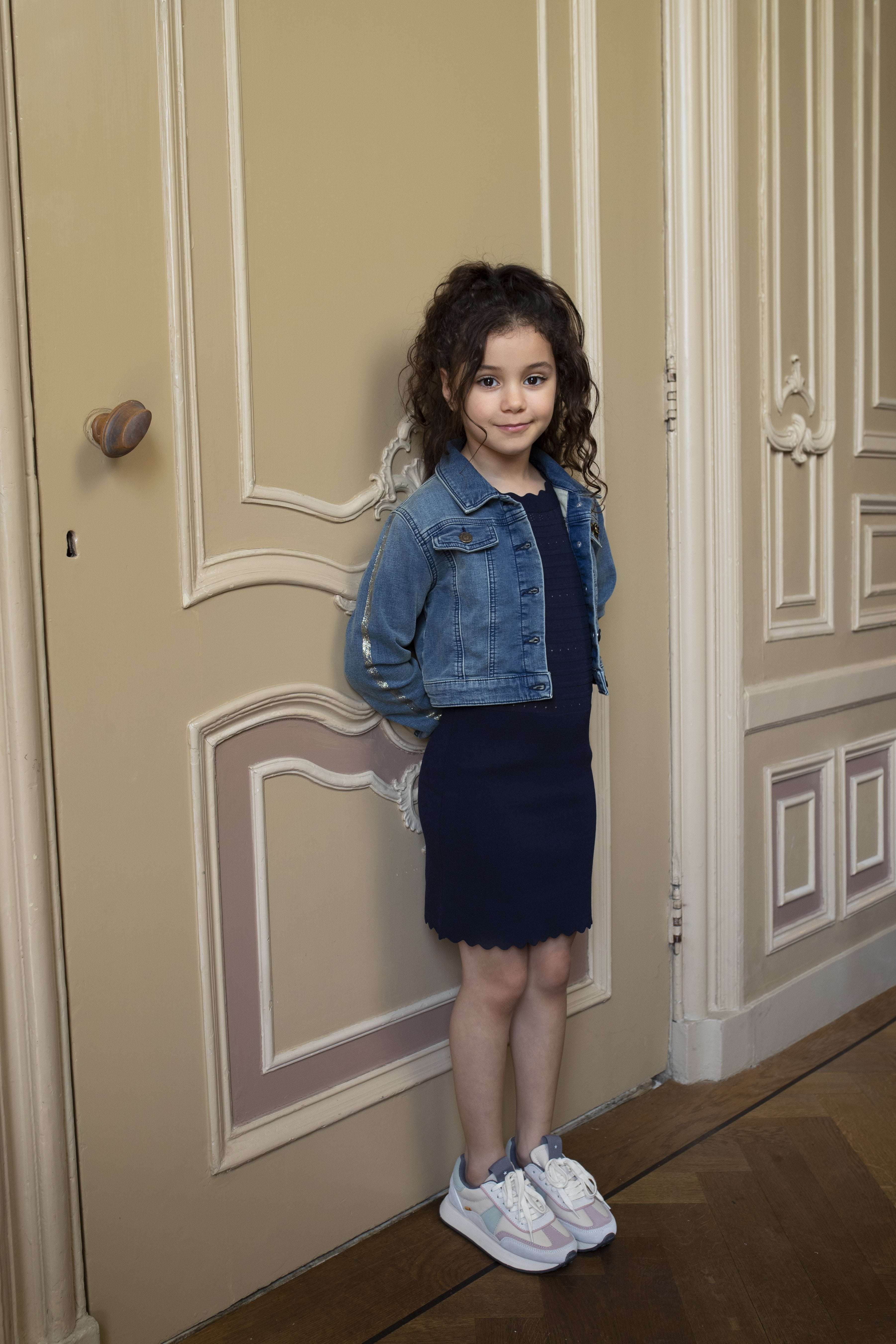 Meisjes Flo girls ls denim jacket van Like Flo in de kleur Denim in maat 140.