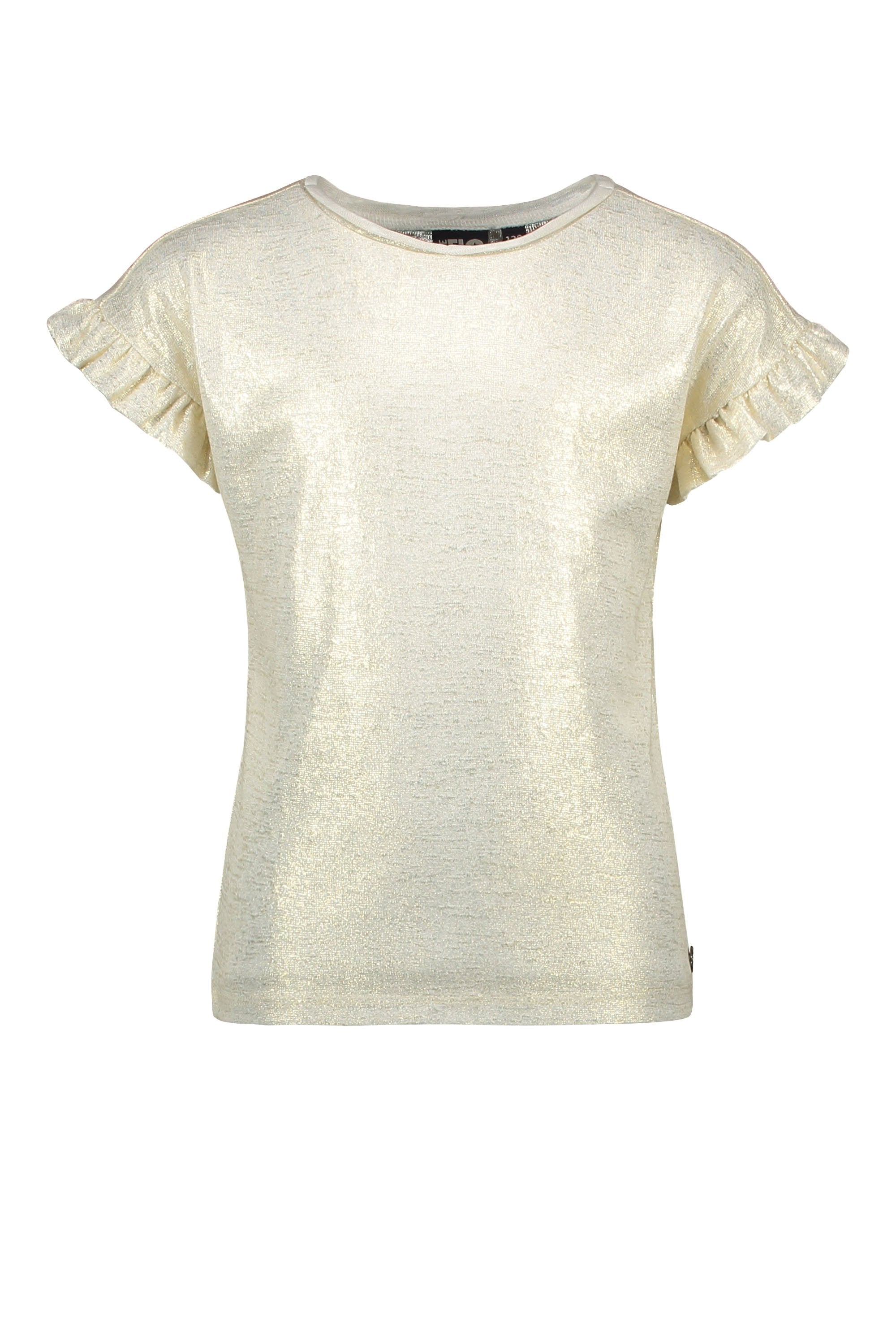 Meisjes Flo girls metallic tee van Like Flo in de kleur Off white in maat 140.