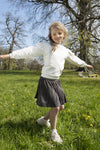 Meisjes Flo girls metallic skirt van Like Flo in de kleur Antra in maat 140.
