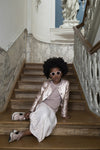 Meisjes Flo girls maxi skirt van Like Flo in de kleur Apricot in maat 140.