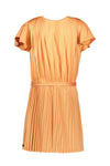 Meisjes Flo girls plisse dress van Like Flo in de kleur Mandarin in maat 140.