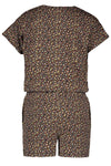 Meisjes Crepe Jersey Jumpsuit Short van Like Flo in de kleur Black flower in maat 152.