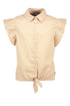 Meisjes Knotted Woven Ss Blouse van Like Flo in de kleur Check in maat 152.