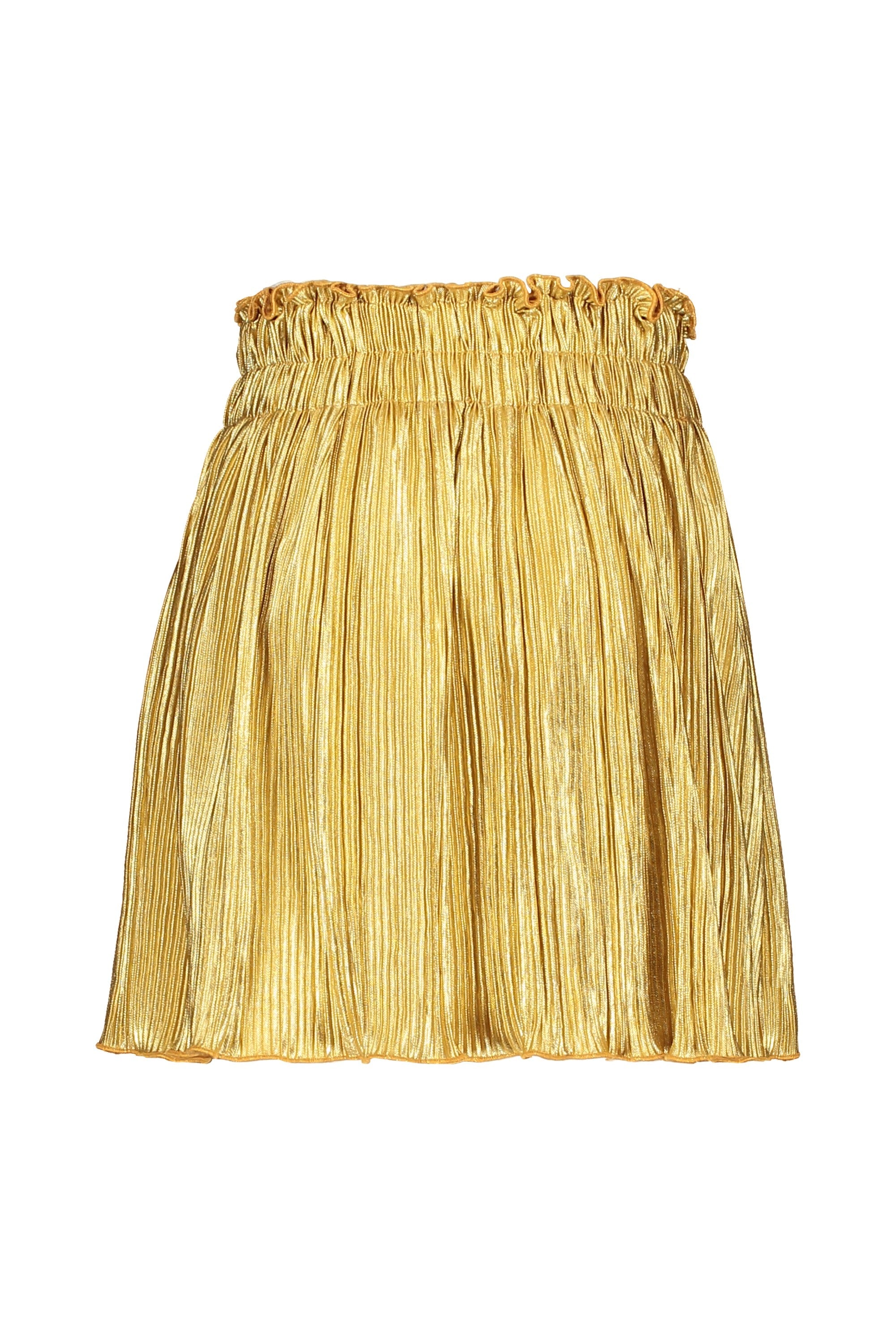 Meisjes Satin Plisse Skirt van Like Flo in de kleur Gold in maat 152.