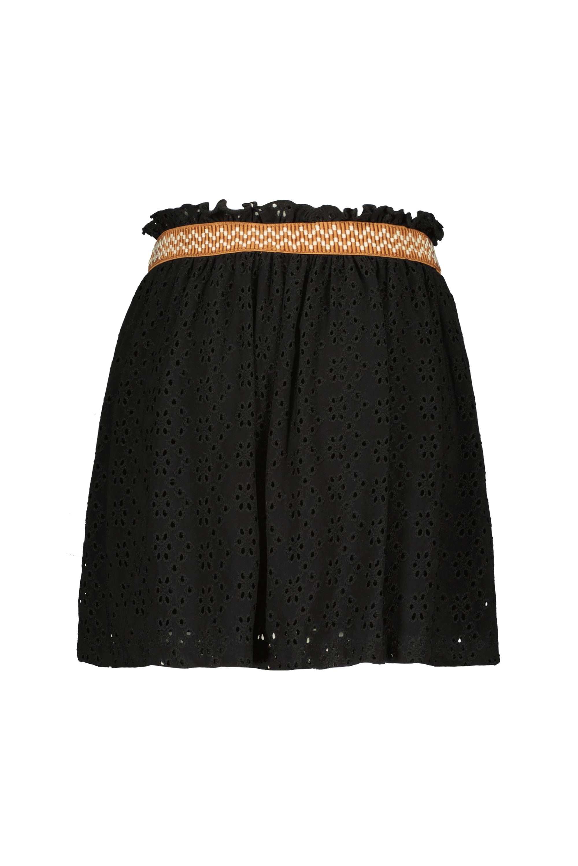 Meisjes Jersey Jacquard Skirt van Like Flo in de kleur Black in maat 152.