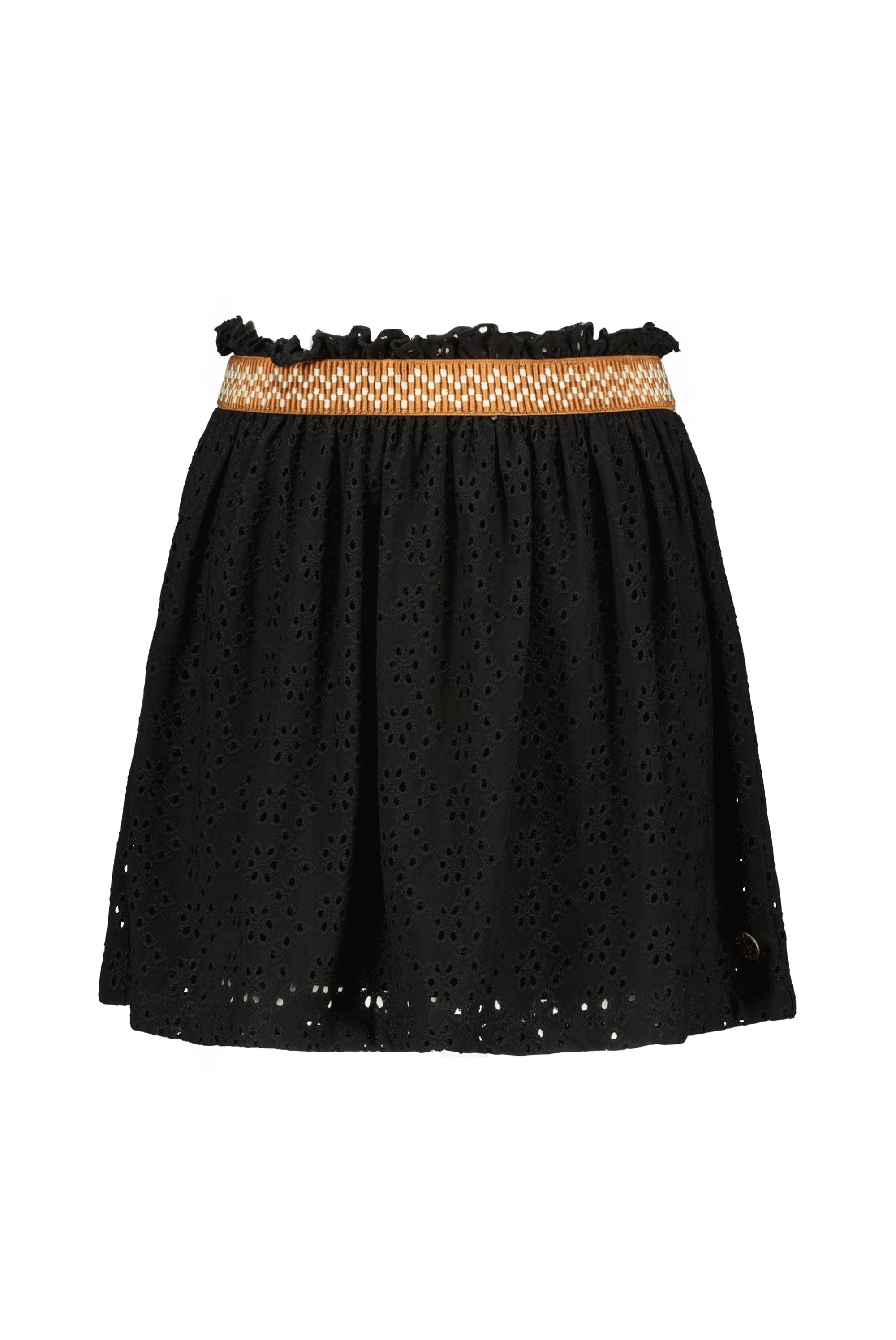 Meisjes Jersey Jacquard Skirt van Like Flo in de kleur Black in maat 152.