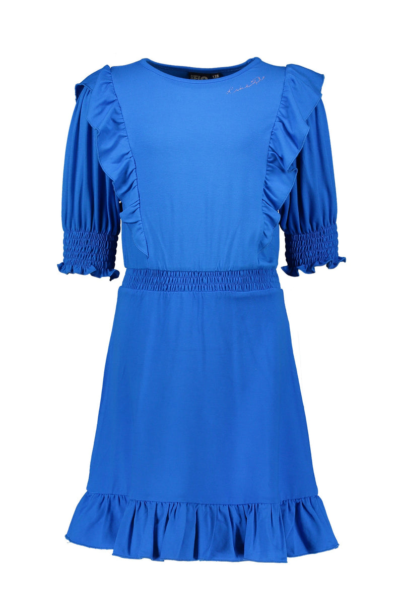 Meisjes Slub Jersey Dress van Like Flo in de kleur Cobalt in maat 152.