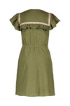 Meisjes Jersey Fancy Ruffle Dress van Like Flo in de kleur Olive in maat 152.