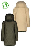 Meisjes Flo girls reversible long hooded jacket fancy quilting van Like Flo in de kleur Army in maat 152.