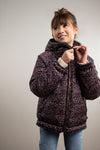 Meisjes Flo girls reversible hooded jacket van Like Flo in de kleur Navy in maat 152.