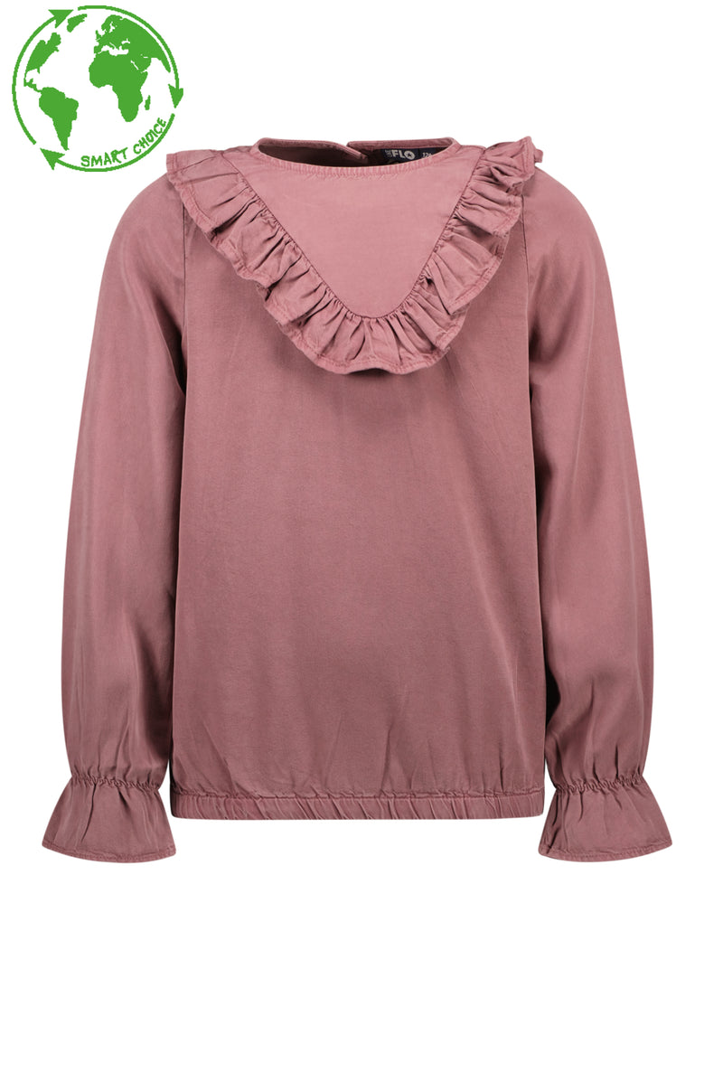 Like Flo Flo girls tencell twill ruffle blouse