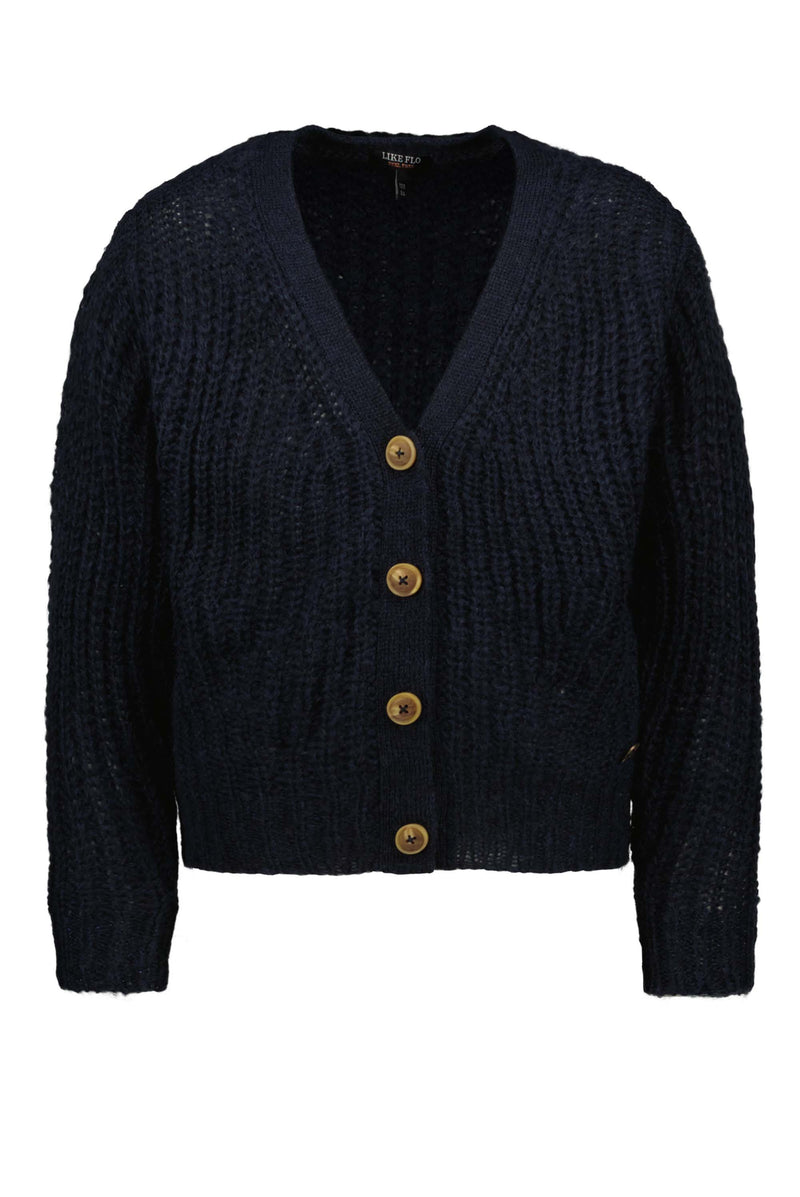 Like Flo Flo girls knit cardigan lurex cuff