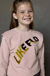 Like Flo Flo girls sweater folded shoulder detail