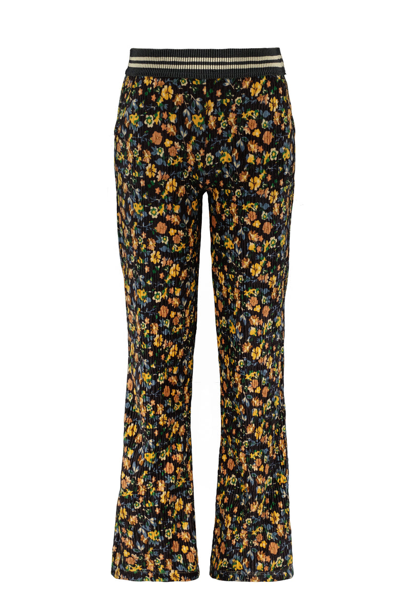 Like Flo Flo girls flower crincle velvet wide pants