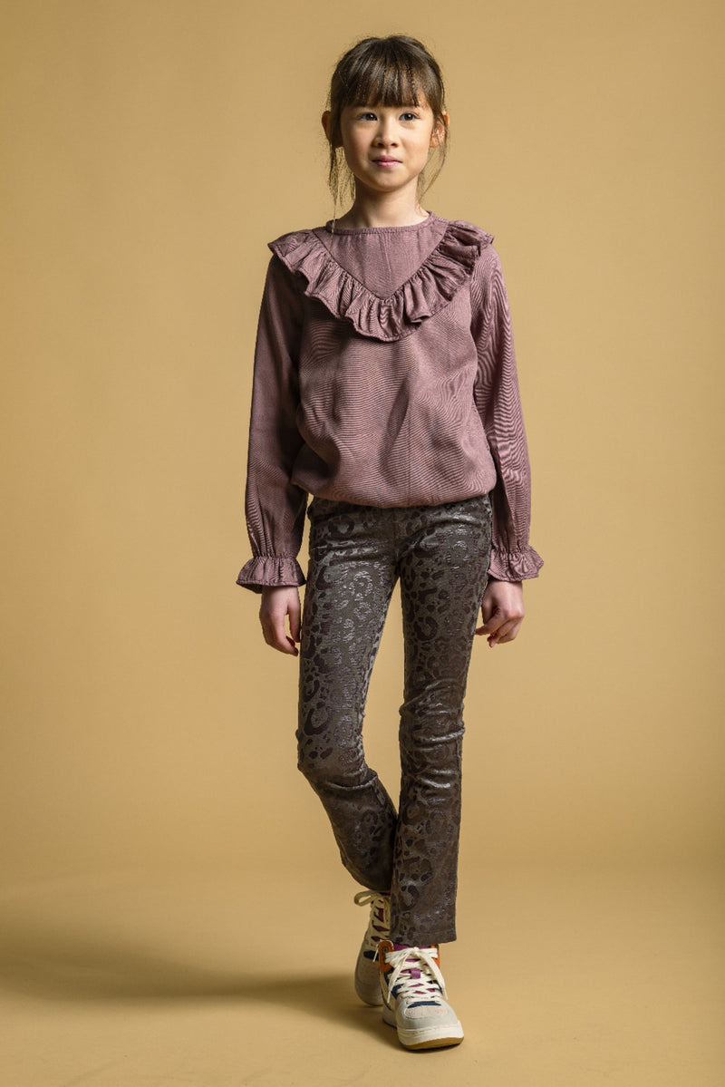 Like Flo Flo girls animal velvet flared pants