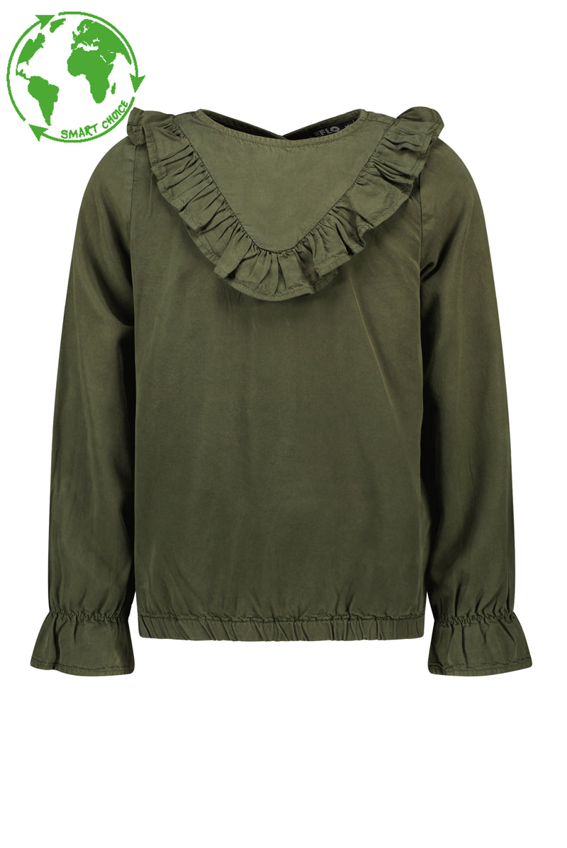 Like Flo Flo girls tencell twill ruffle blouse