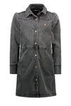 Like Flo Flo girls grey denim dress puffy shoulder