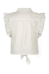 Meisjes Solid Check Knotted Blouse van Like Flo in de kleur Off white in maat 140.