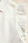 Meisjes Solid Check Knotted Blouse van Like Flo in de kleur Off white in maat 140.