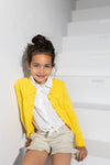 Meisjes Solid Check Knotted Blouse van Like Flo in de kleur Off white in maat 140.