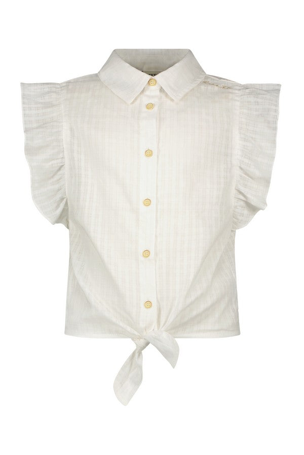 Like Flo Solid Check Knotted Blouse