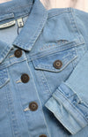 Meisjes Ls Denim Jacket van Like Flo in de kleur lt denim in maat 116.