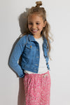 Meisjes Ls Denim Jacket van Like Flo in de kleur lt denim in maat 116.