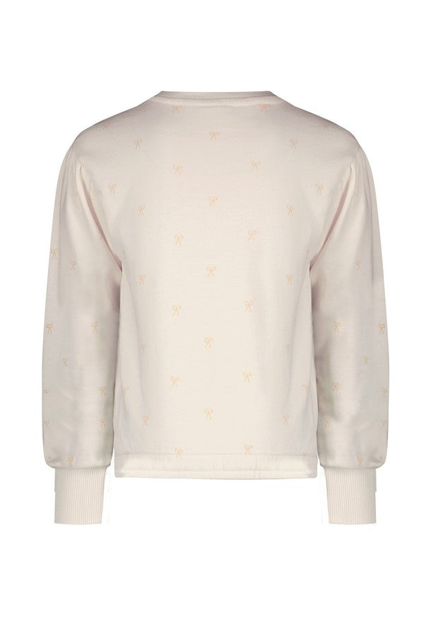 Meisjes Sweater Aop Bow van Like Flo in de kleur Off white in maat 116.
