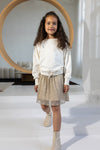 Meisjes Sweater Aop Bow van Like Flo in de kleur Off white in maat 116.