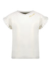 Meisjes Metallic Jersey Ruffle Tee van Like Flo in de kleur Gold in maat 140.