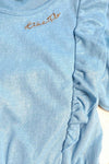 Meisjes Metallic Jersey Ruffle Dress With Belt van Like Flo in de kleur Ice blue in maat 116.