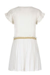 Meisjes Metallic Jersey Ruffle Dress With Plisse Skirt van  in de kleur Gold in maat 128.